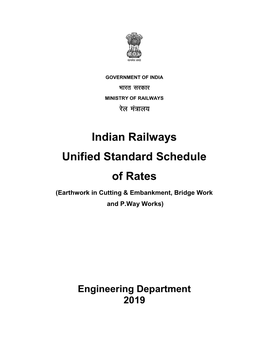 Indian Railways Unified Standard Schedule of Rates (Earthwork in Cutting & Embankment, Bridge Work