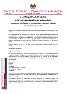 Administración Local Diputacion Provincial De Valladolid