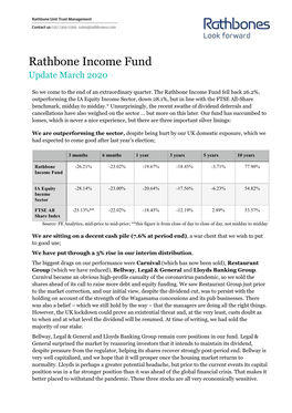 Rathbone Income Fund Update March 2020