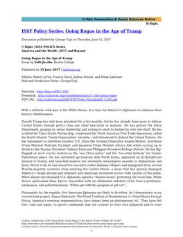 ISSF Policy Series: Going Rogue in the Age of Trump