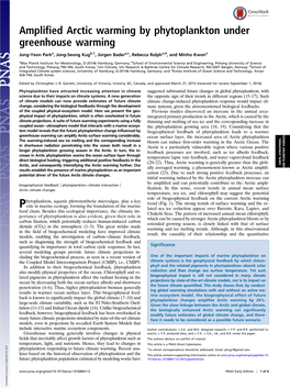 Amplified Arctic Warming by Phytoplankton Under Greenhouse Warming