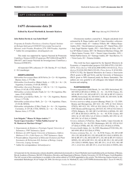 IAPT Chromosome Data 28