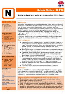 Safety Notice 009/20 Acetylfentanyl and Fentanyl In