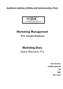 Marketing Management -Prof