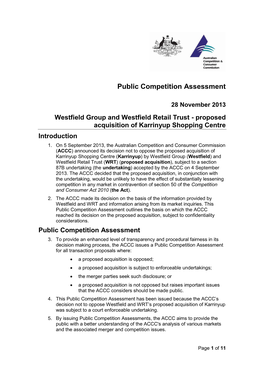 Public Competition Assessment