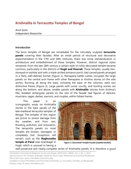 Krishnalila in Terracotta Temples of Bengal