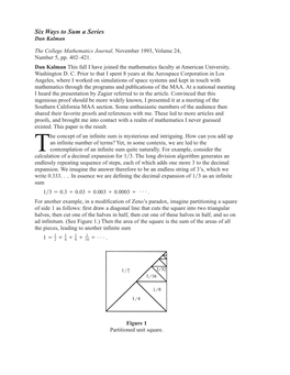 Six Ways to Sum a Series Dan Kalman