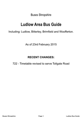 Ludlow Bus Guide Contents
