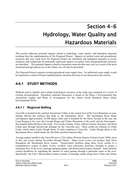 Section 4-6 Hydrology, Water Quality and Hazardous Materials
