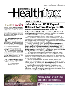 John Muir and UCSF Expand Network to Form Canopy Health