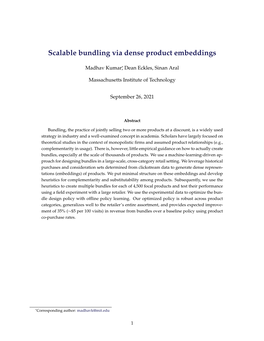 Scalable Bundling Via Dense Product Embeddings