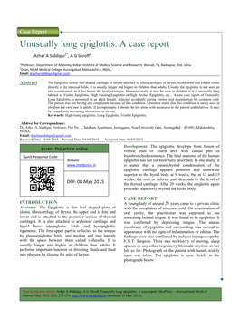 A Ally Long Epiglottis: a Case Report