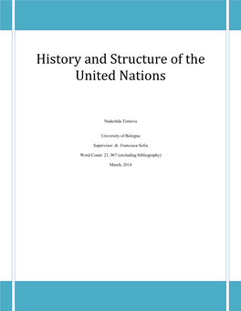 History and Structure of the United Nations