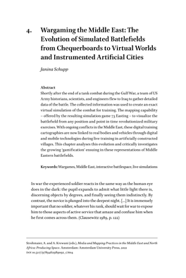 4. Wargaming the Middle East: the Evolution of Simulated Battlefields from Chequerboards to Virtual Worlds and Instrumented Artificial Cities