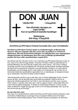 Sort/Hvid Og CPH Opera Festival Forvandler Don Juan Til Totalteater