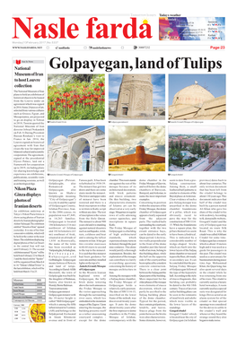 Golpayegan, Land of Tulips