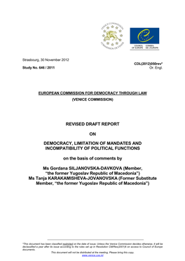 Revised Draft Report on Democracy, Limitation Of
