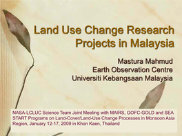 Land Use Change Research Projects in Malaysia