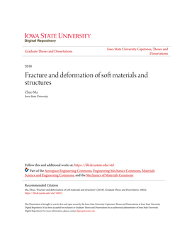 Fracture and Deformation of Soft Materials and Structures