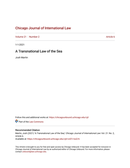 A Transnational Law of the Sea