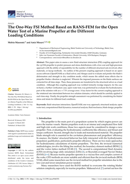 The One-Way FSI Method Based on RANS-FEM for the Open Water Test of a Marine Propeller at the Different Loading Conditions