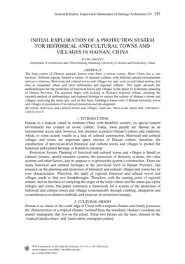 Initial Exploration of a Protection System for Historical and Cultural Towns and Villages in Hainan, China