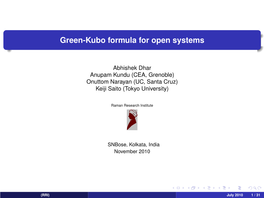 Green-Kubo Formula for Open Systems