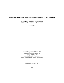 Investigations Into Roles for Endocytosis in LIN-12/Notch