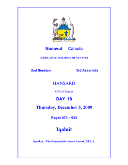 Nunavut Hansard 873