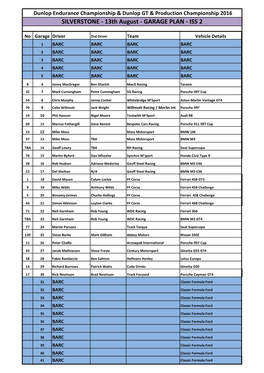 SILVERSTONE - 13Th August - GARAGE PLAN - ISS 2