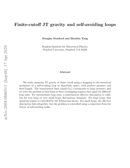 Finite-Cutoff JT Gravity and Self-Avoiding Loops Arxiv