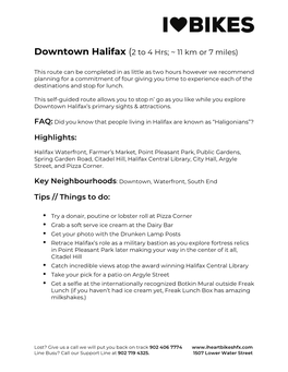 Downtown Halifax (2 to 4 Hrs; ~ 11 Km Or 7 Miles)