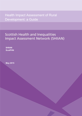 Health Impact Assessment of Rural Development: a Guide