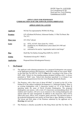 RNTPC Paper No. A/ST/935B for Consideration by the Rural and New Town Planning Committee on 1.6.2018 APPLICATION for PERMISSION
