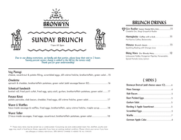 Sunday Brunch Menu