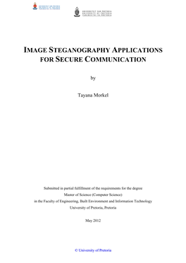 Image Steganography Applications for Secure Communication