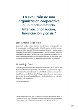 La Evolución De Una Organización Cooperativa a Un Modelo Híbrido