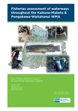 Fisheries Assessment of Waterways Throughout the Kaituna-Maketu & Pongakawa-Waitahanui WMA