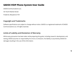 SADOS VOIP Phone System User Guide