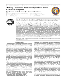 Modeling Groundwater Rise Caused by Sea-Level Rise in Coastal New Hampshire Jayne F