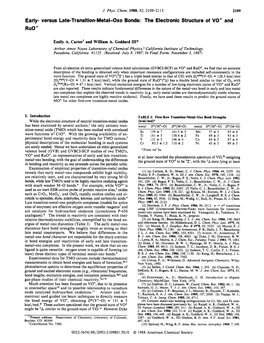 Early- Versus Late-Transition-Metal-Oxo Bonds: the Electronlc Structure of VO' and Ruo'