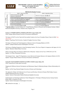 Page 1 PROGRAM (Finalized Version) DAY 1 (July 7Th, 2016