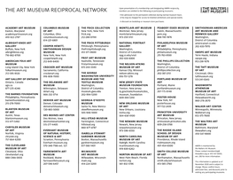 The Art Museum Reciprocal Network