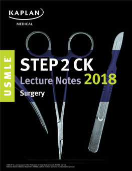 Kaplan USMLE Step 2 CK Surgery Lecture Notes2018