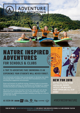 Nature Inspired Adventures for Schools & Clubs