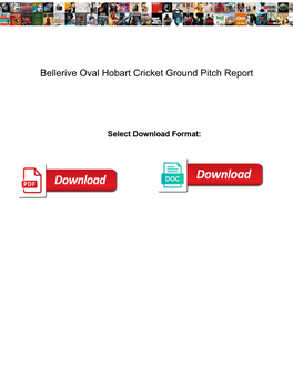 Bellerive Oval Hobart Cricket Ground Pitch Report