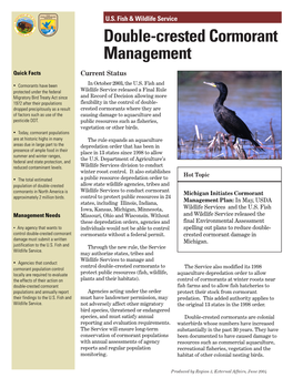 Double-Crested Cormorant Management