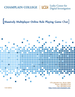 Massively Multiplayer Online Role Playing Game Chat Project