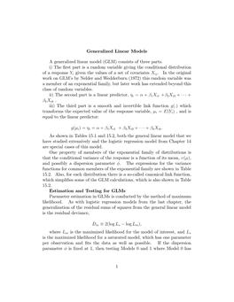 Generalized Linear Models