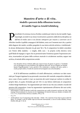 Maestro D'arte E Di Vita